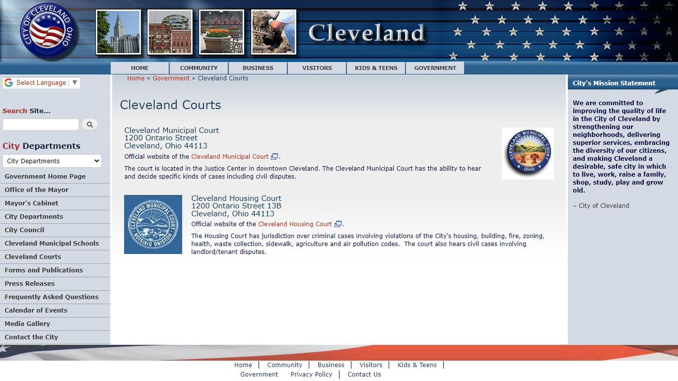 Cleveland Courts | City of Cleveland